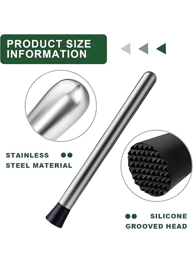 Ice Crusher Barware Cocktail Muddler,Cocktail Stirrer, Stainless Steel Stirrer, Lime Press Masher, Lime Hand Masher, Suitable for Home and Bar - Image 5